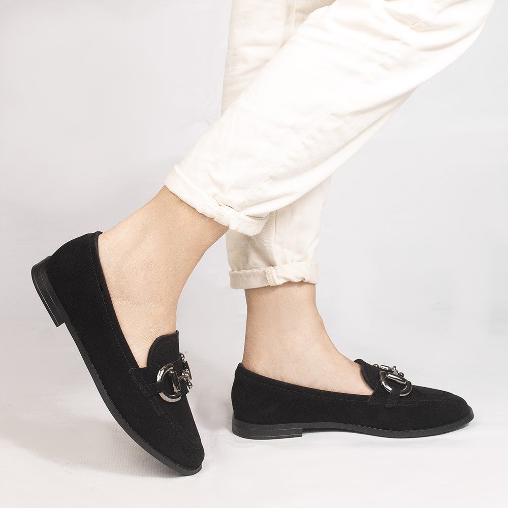 Mocassim Zatta Fivela Morgana Camurça Preto Preto 2