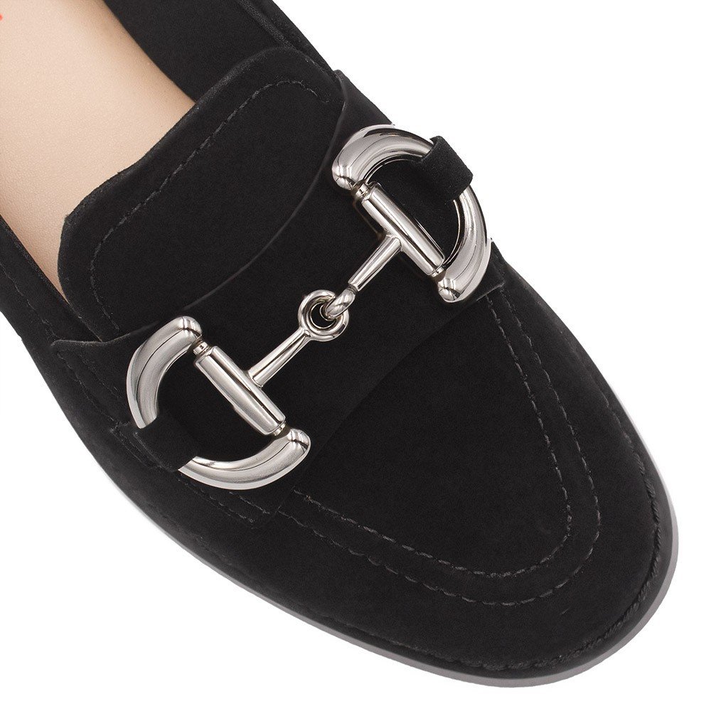 Mocassim Zatta Fivela Morgana Camurça Preto Preto 3