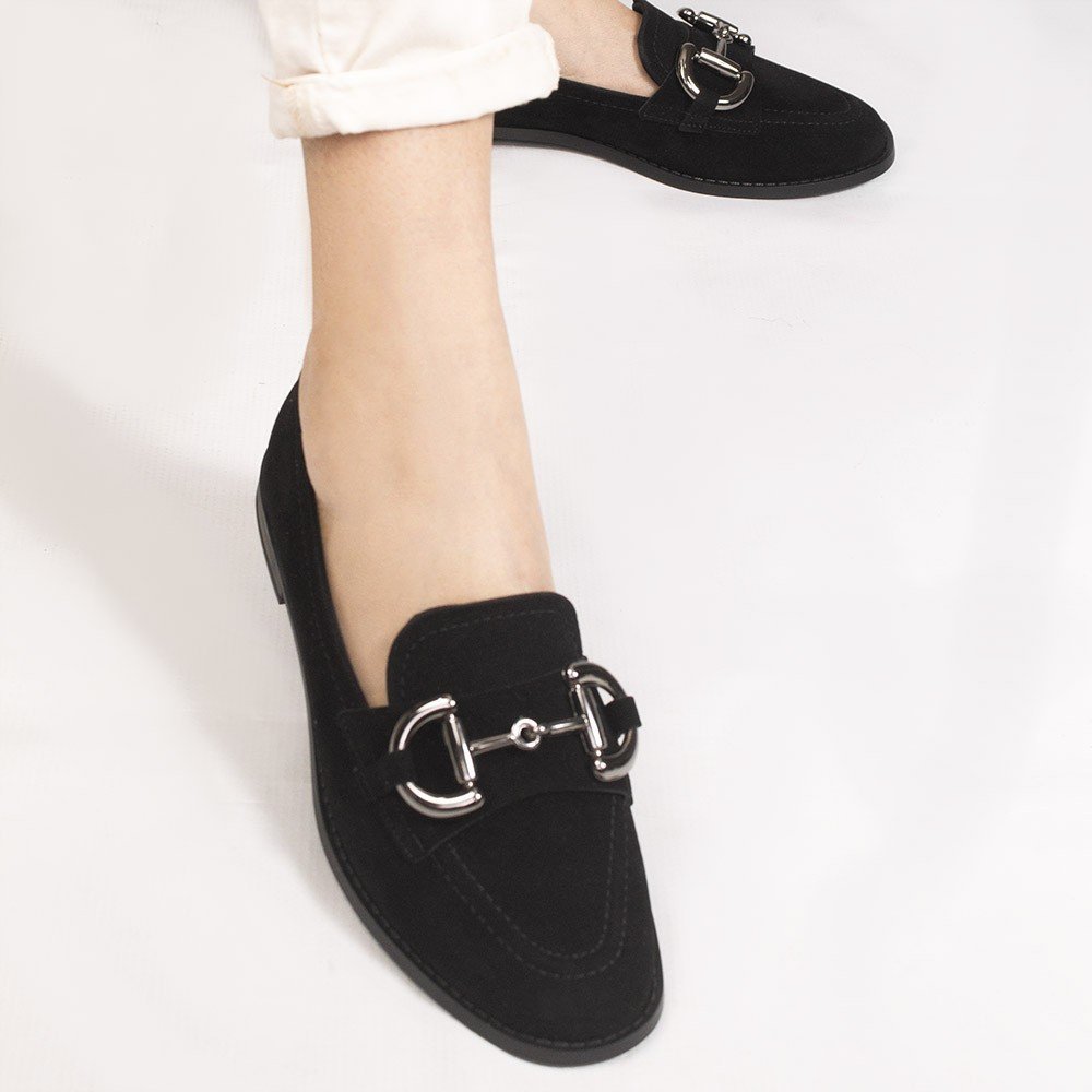 Mocassim Zatta Fivela Morgana Camurça Preto Preto 4