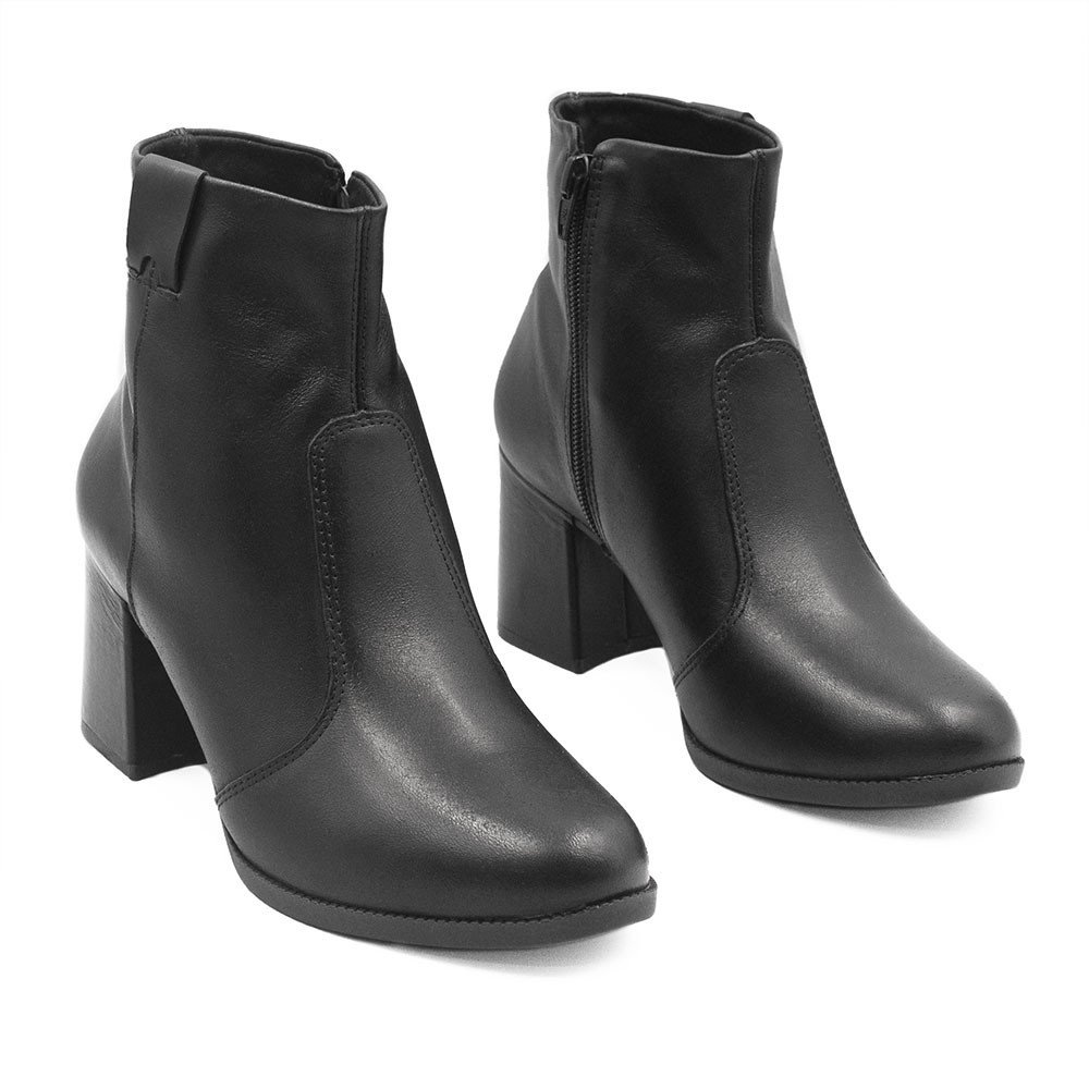 Bota Zatta Salto Bloco Couro Renata Preta Preto 3
