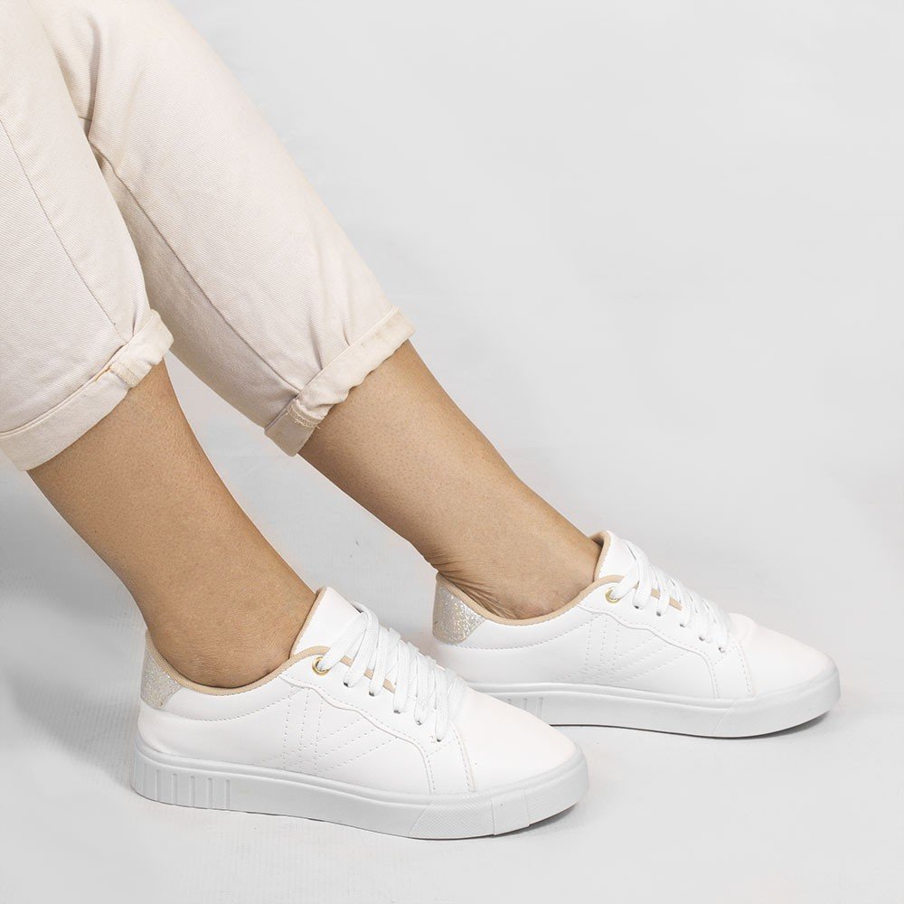 Tênis Zatta Casual Costuras Cinthia Branco Branco 2