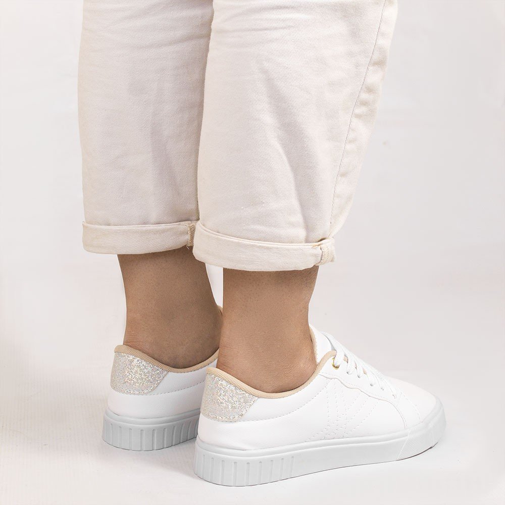 Tênis Zatta Casual Costuras Cinthia Branco Branco 4