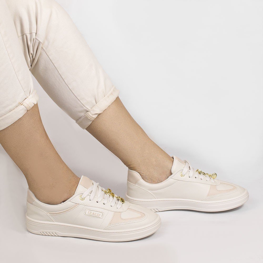 Tênis Zatta Casual Pingente Antonela Off White Branco 2