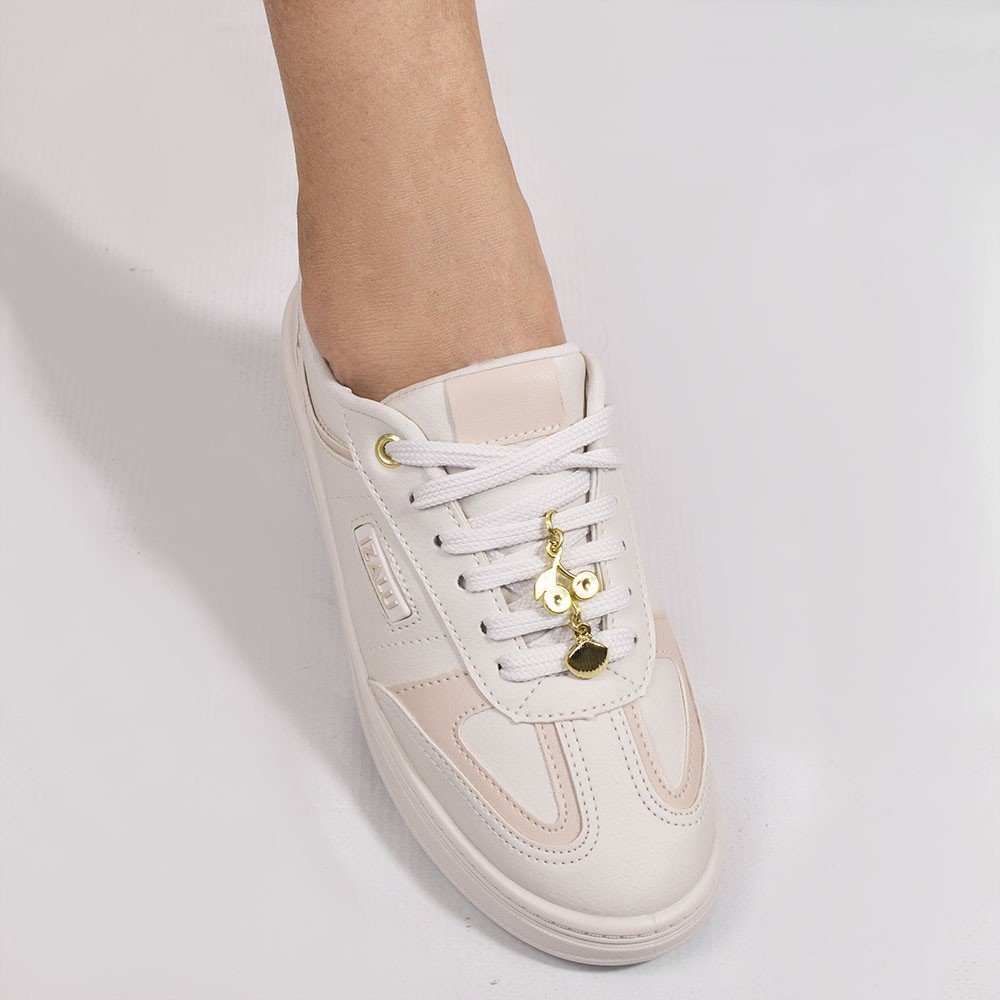 Tênis Zatta Casual Pingente Antonela Off White Branco 4