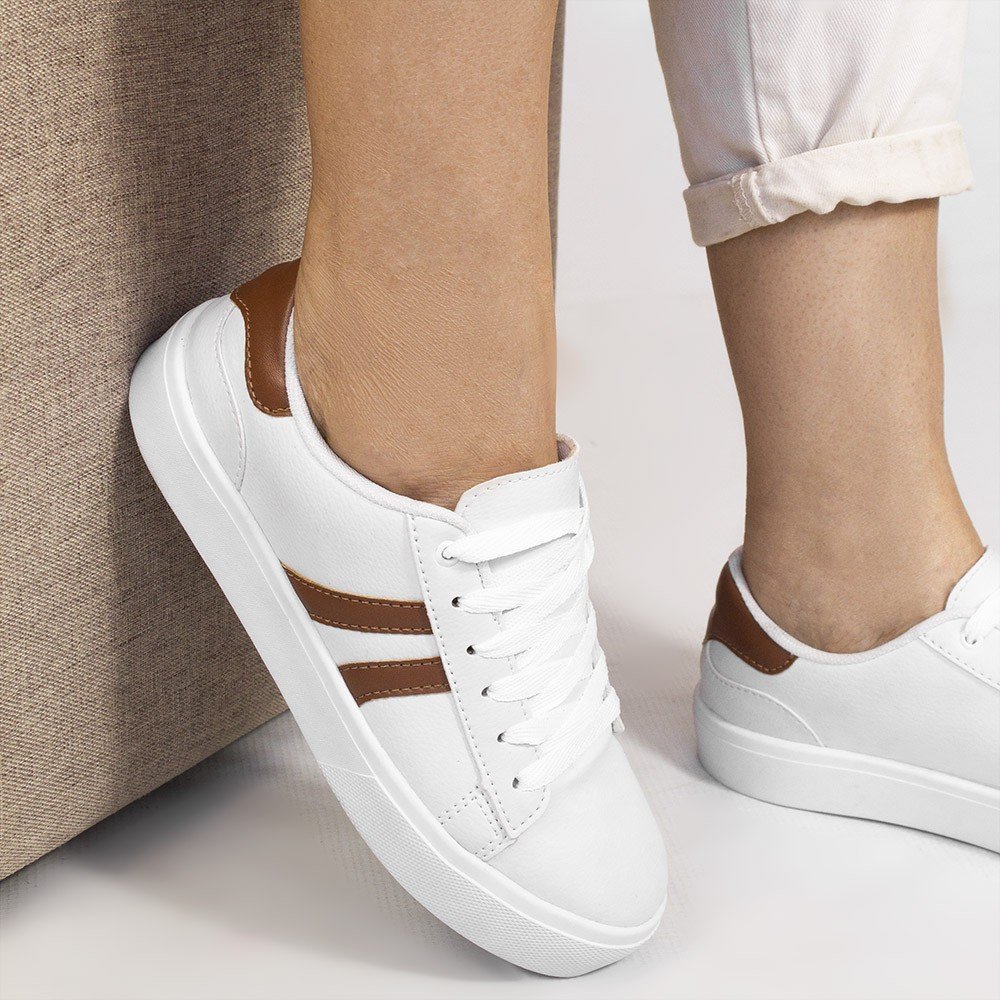 Tênis Zatta Casual Básico Eloah Branco Branco 5