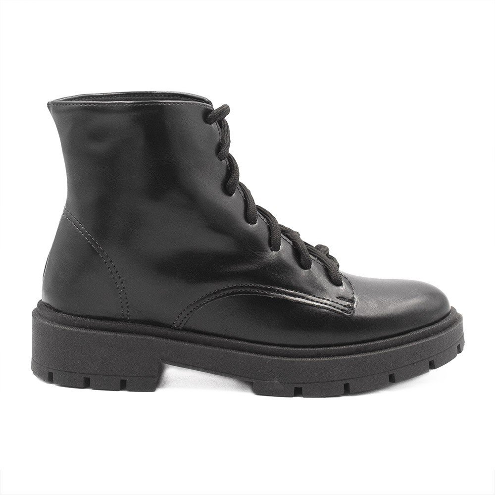 Bota Coturno Zatta Básica Cadarço Raissa Preta Preto 1