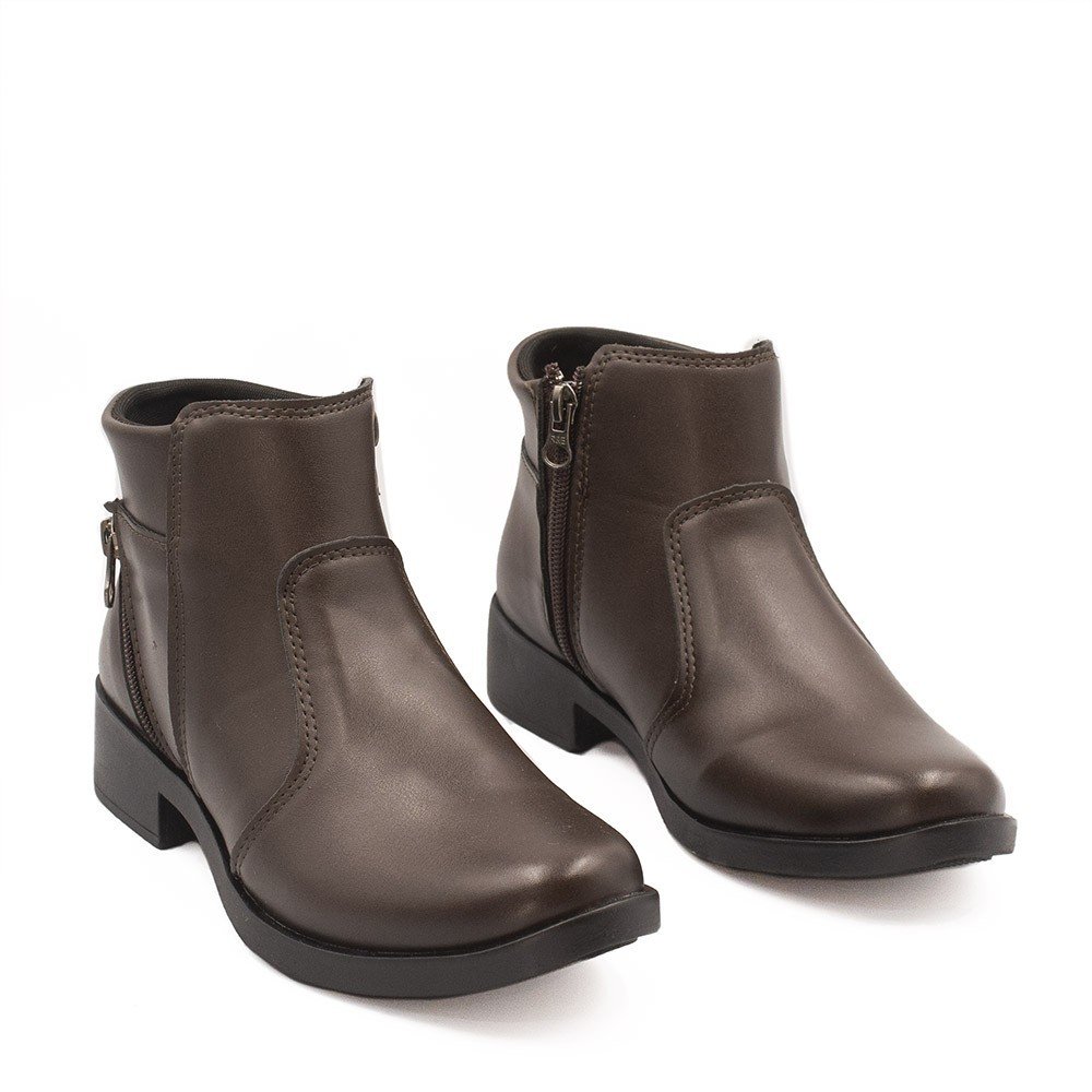 Bota Zatta Montaria Cano Curto Ziper Lateral Jamile Cafe Marrom 3