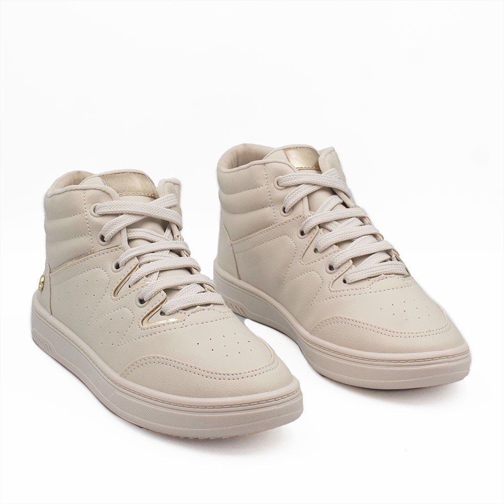 Tênis Zatta Cano Alto Isabela Off White Branco 3