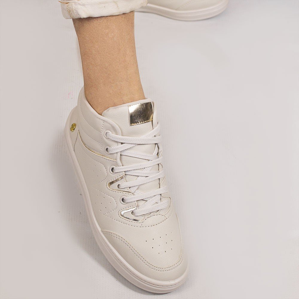 Tênis Zatta Cano Alto Isabela Off White Branco 4