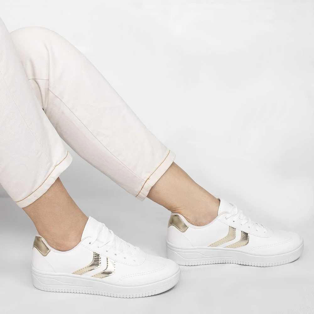 Tênis Zatta Casual Listras Laterais Kalime Branco Branco 2