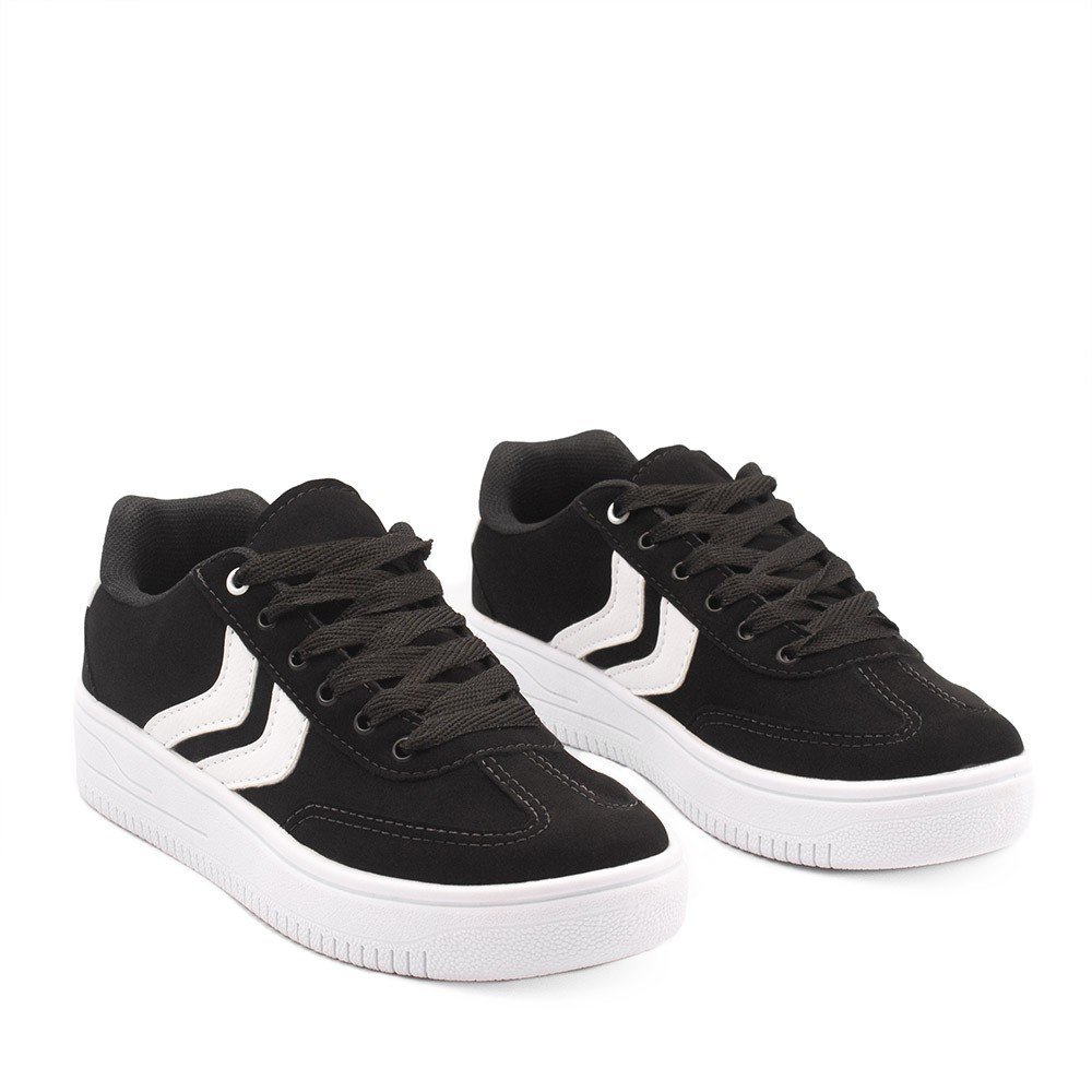Tênis Zatta Casual Listras Laterias Kalime Preto Preto 3