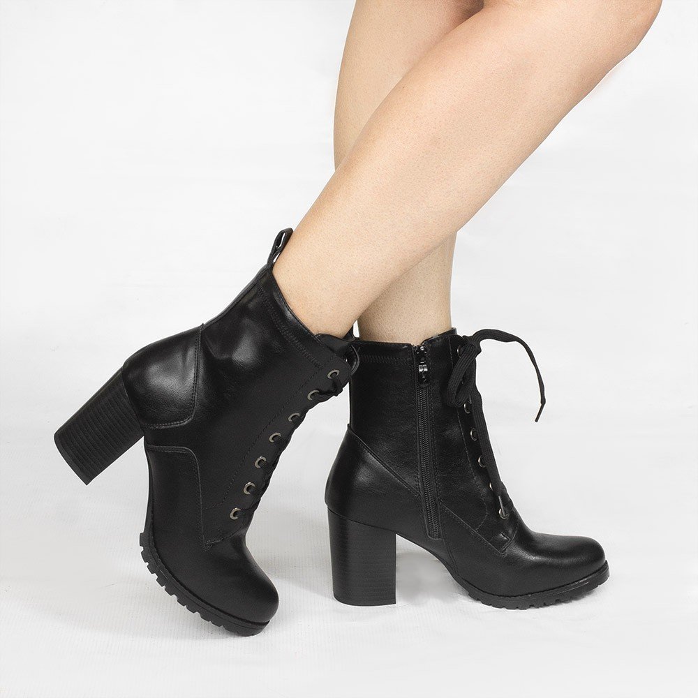 Bota Zatta Coturno Salto Bloco Eunice Preta Preto 2