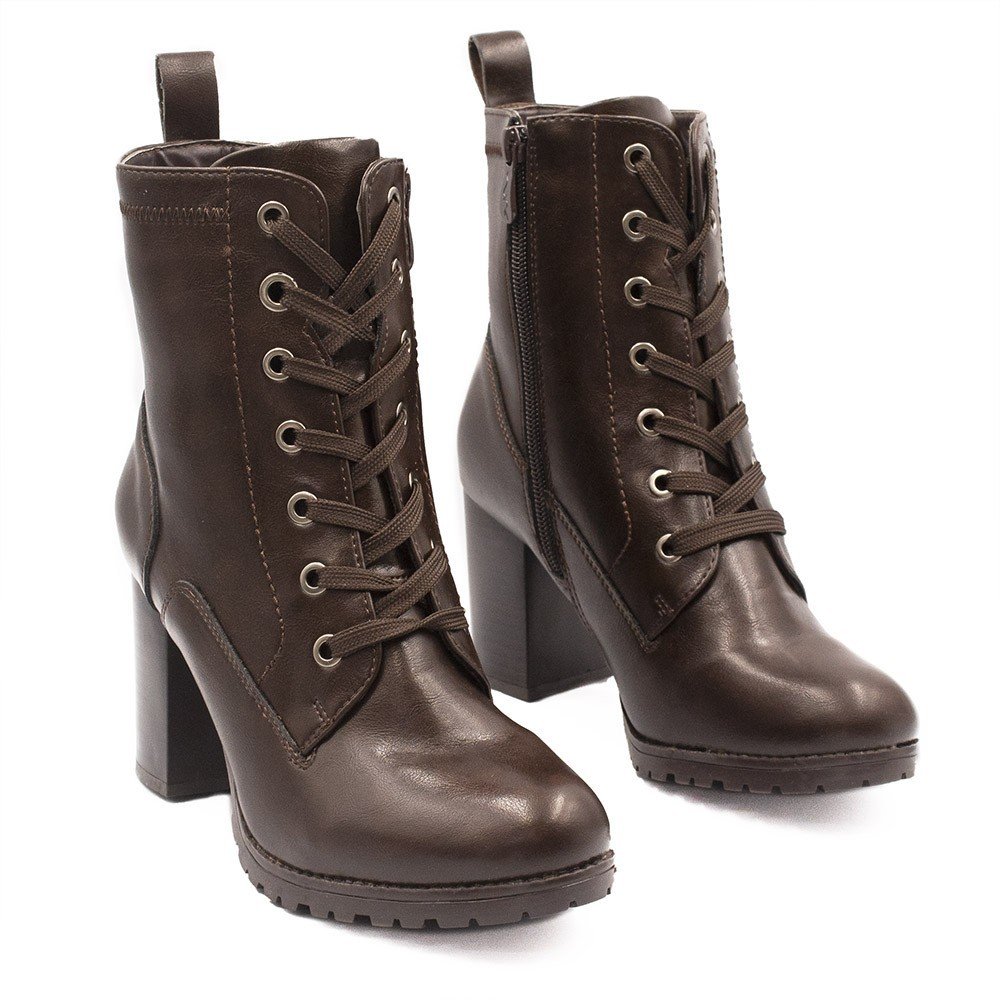 Bota Zatta Coturno Salto Bloco Eunice Marrom Marrom 3