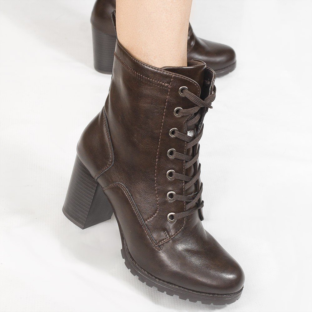 Bota Zatta Coturno Salto Bloco Eunice Marrom Marrom 4