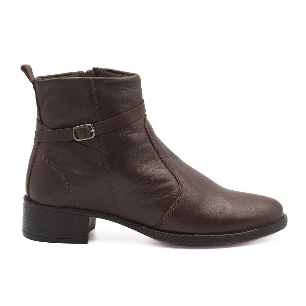 Bota Zatta Fivela Lateral em Couro Madona Marrom