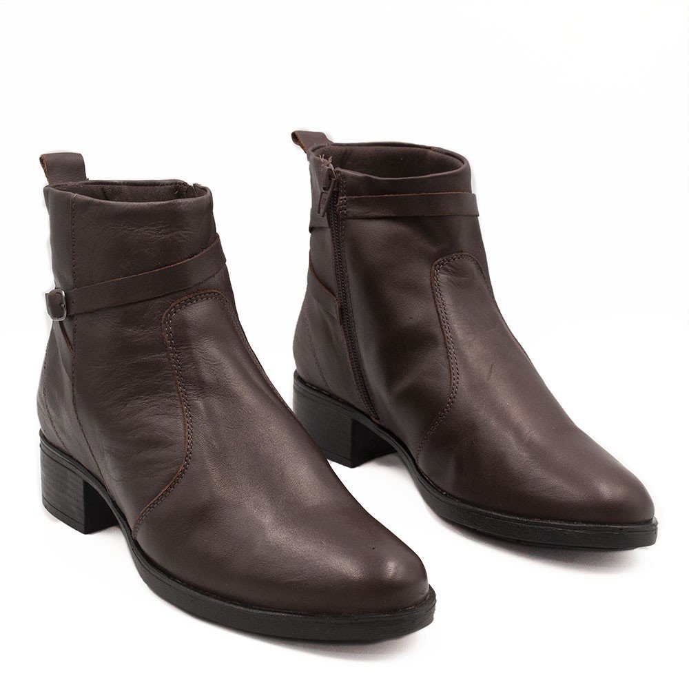 Bota Zatta Fivela Lateral em Couro Madona Marrom Marrom 3