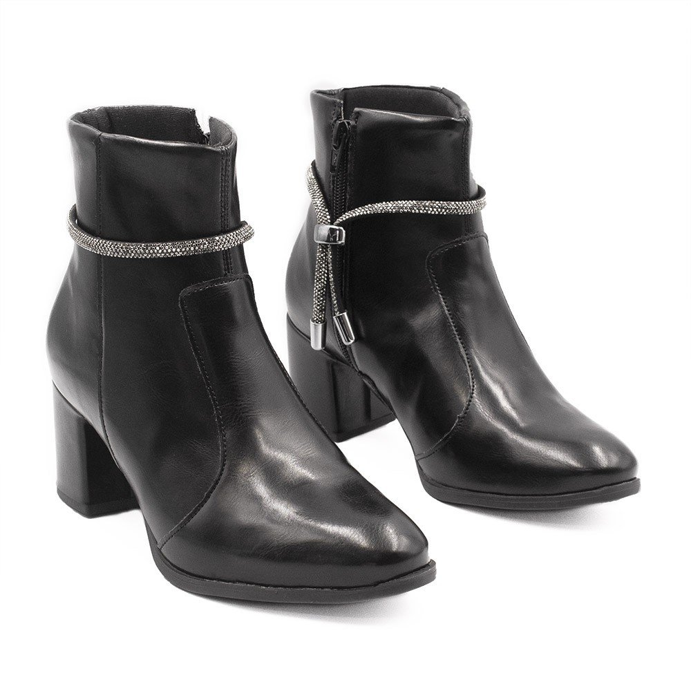 Bota Zatta Salto Bloco Strass Nancy Preta Preto 3
