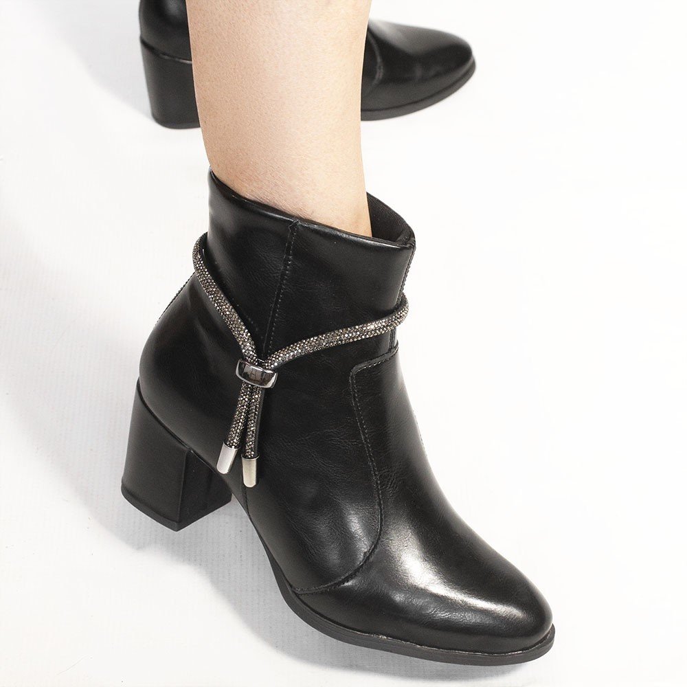 Bota Zatta Salto Bloco Strass Nancy Preta Preto 4