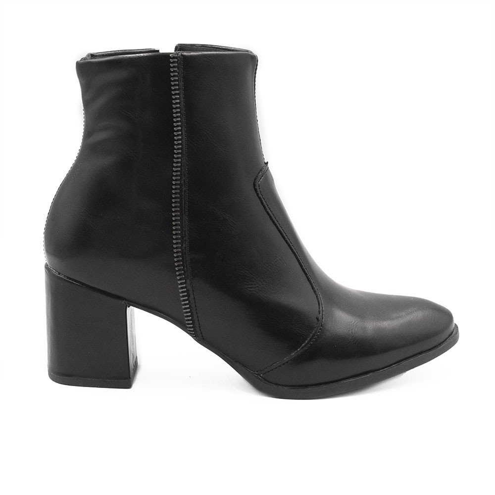 Bota Zatta  Cano Curto  Salto Bloco Ziper Nikita Preta