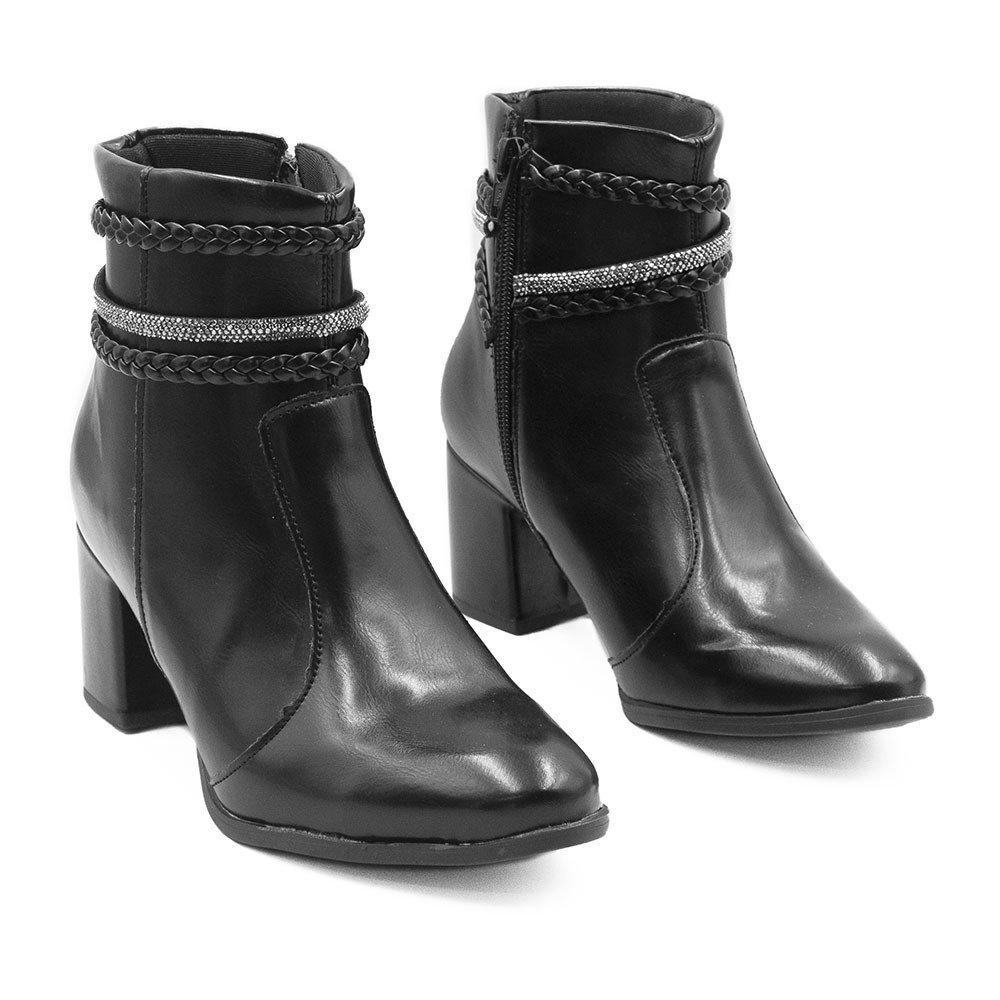 Bota Zatta Salto Bloco Trança Carla Preta Preto 3