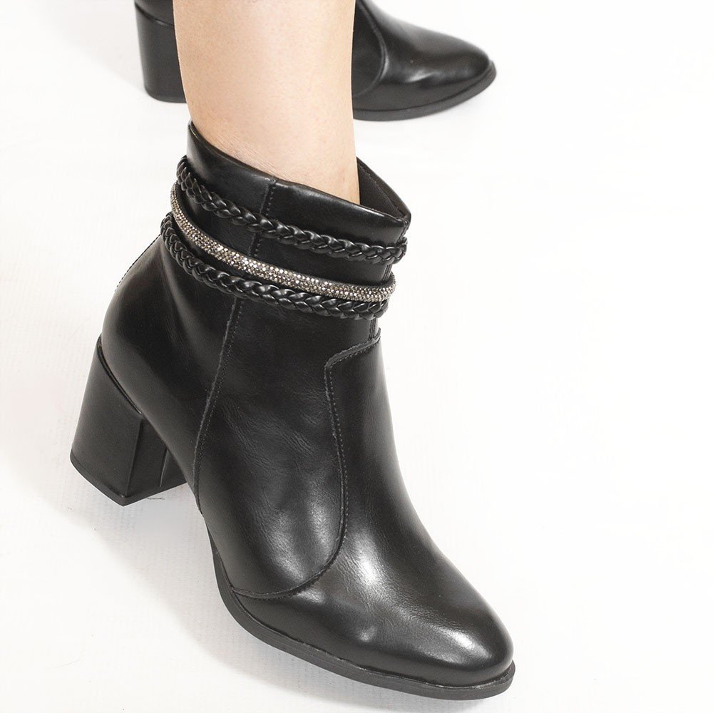 Bota Zatta Salto Bloco Trança Carla Preta Preto 4