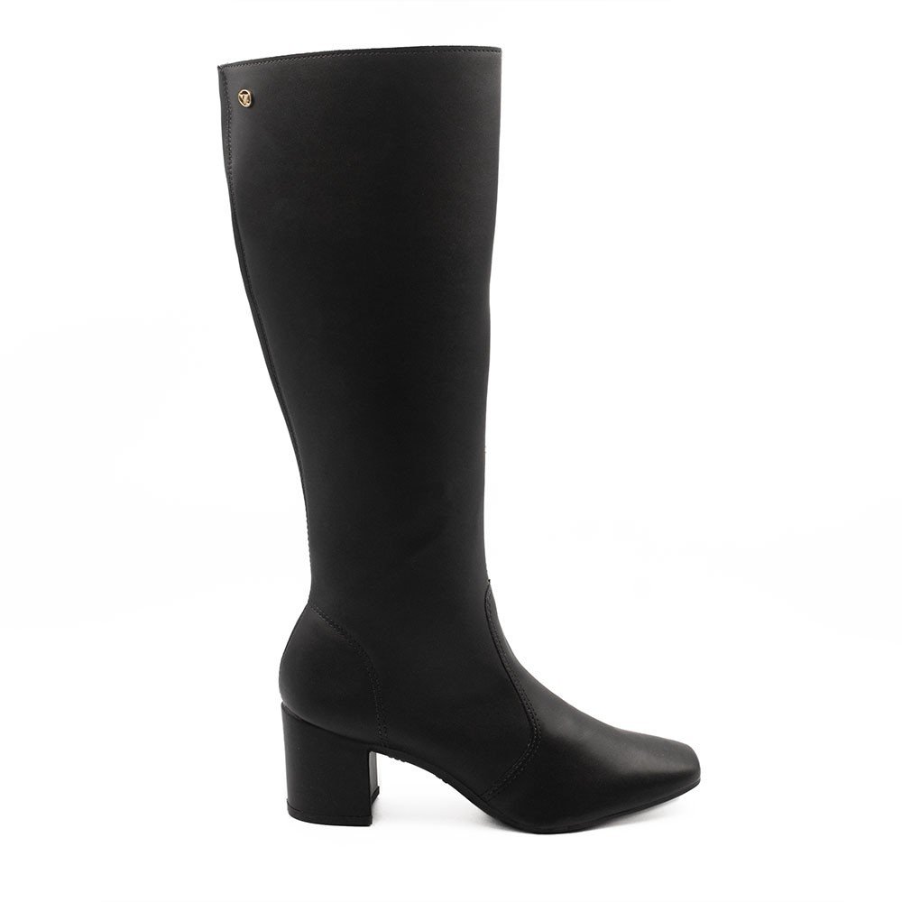 Bota Zatta Cano Longo Salto Bloco Valentina Preta Preto 1