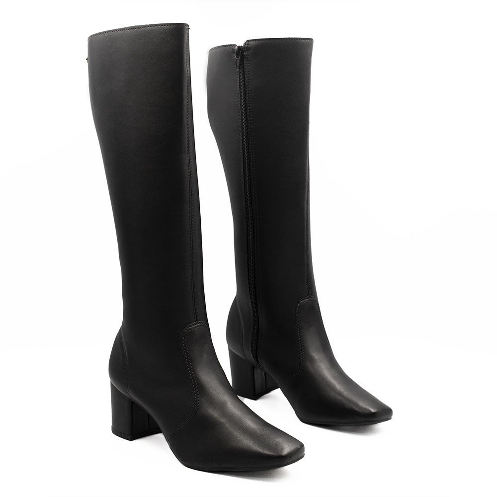 Bota Zatta Cano Longo Salto Bloco Valentina Preta Preto 4