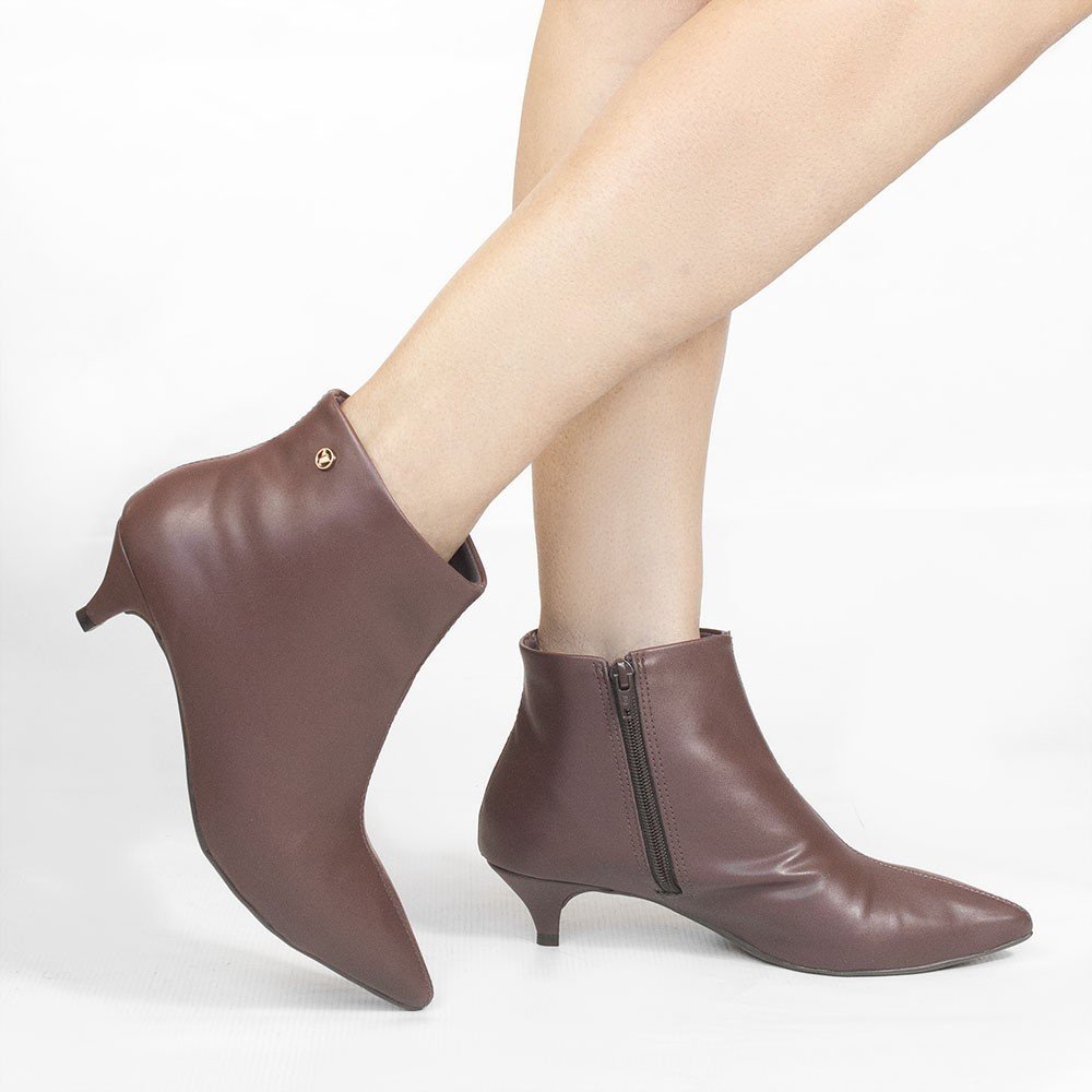 Bota Zatta Cano Curto Bico Fino Marlene Marrom Marrom 2