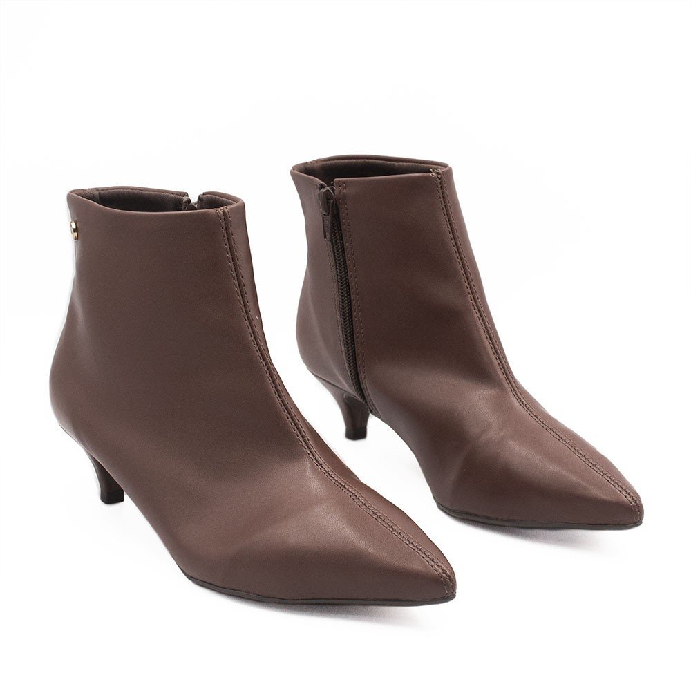 Bota Zatta Cano Curto Bico Fino Marlene Marrom Marrom 3