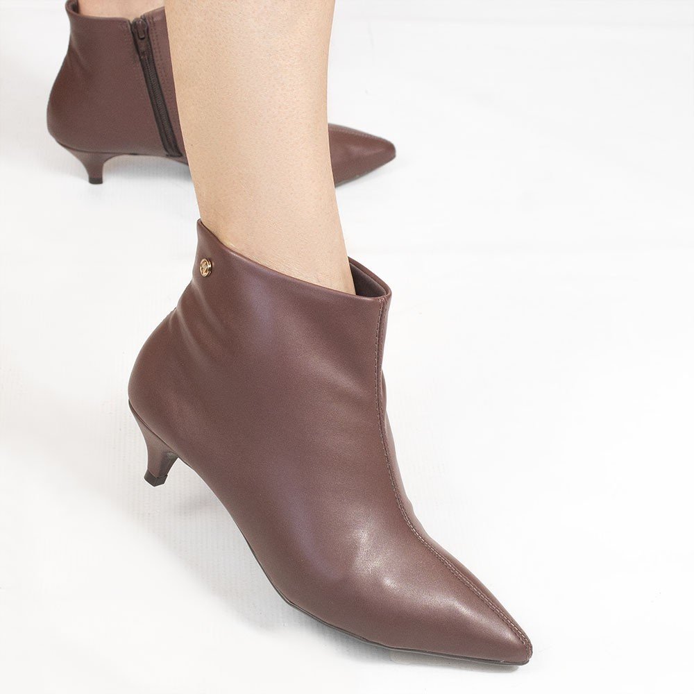 Bota Zatta Cano Curto Bico Fino Marlene Marrom Marrom 4