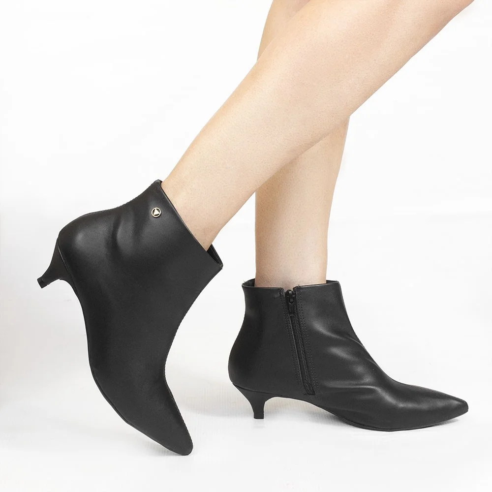Bota Zatta Cano Curto Bico Fino Marlene Preta Preto 2