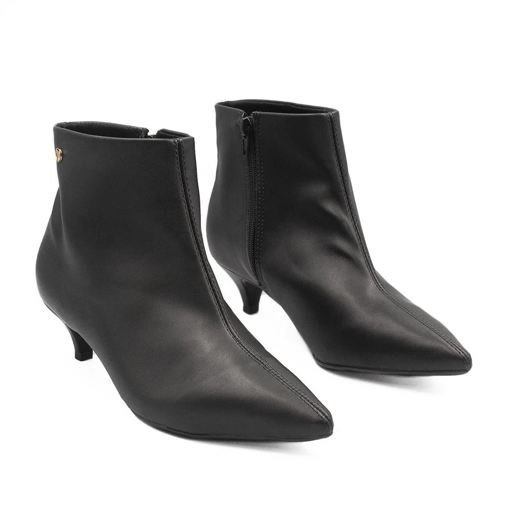 Bota Zatta Cano Curto Bico Fino Marlene Preta Preto 3