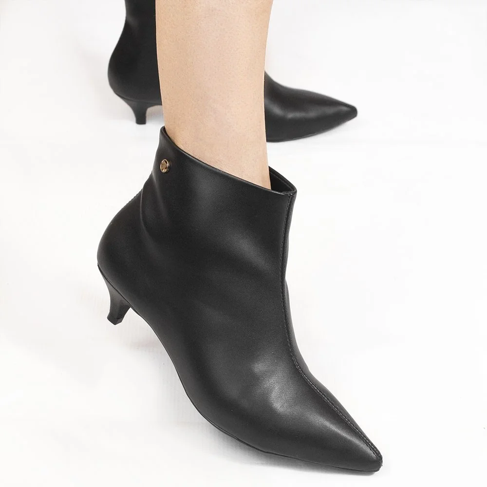 Bota Zatta Cano Curto Bico Fino Marlene Preta Preto 4