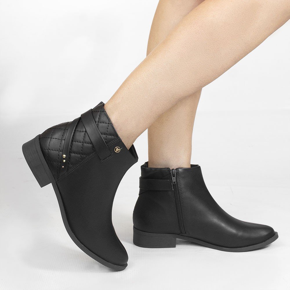 Bota Zatta Montaria Matelassê Marilda Preta Preto 2