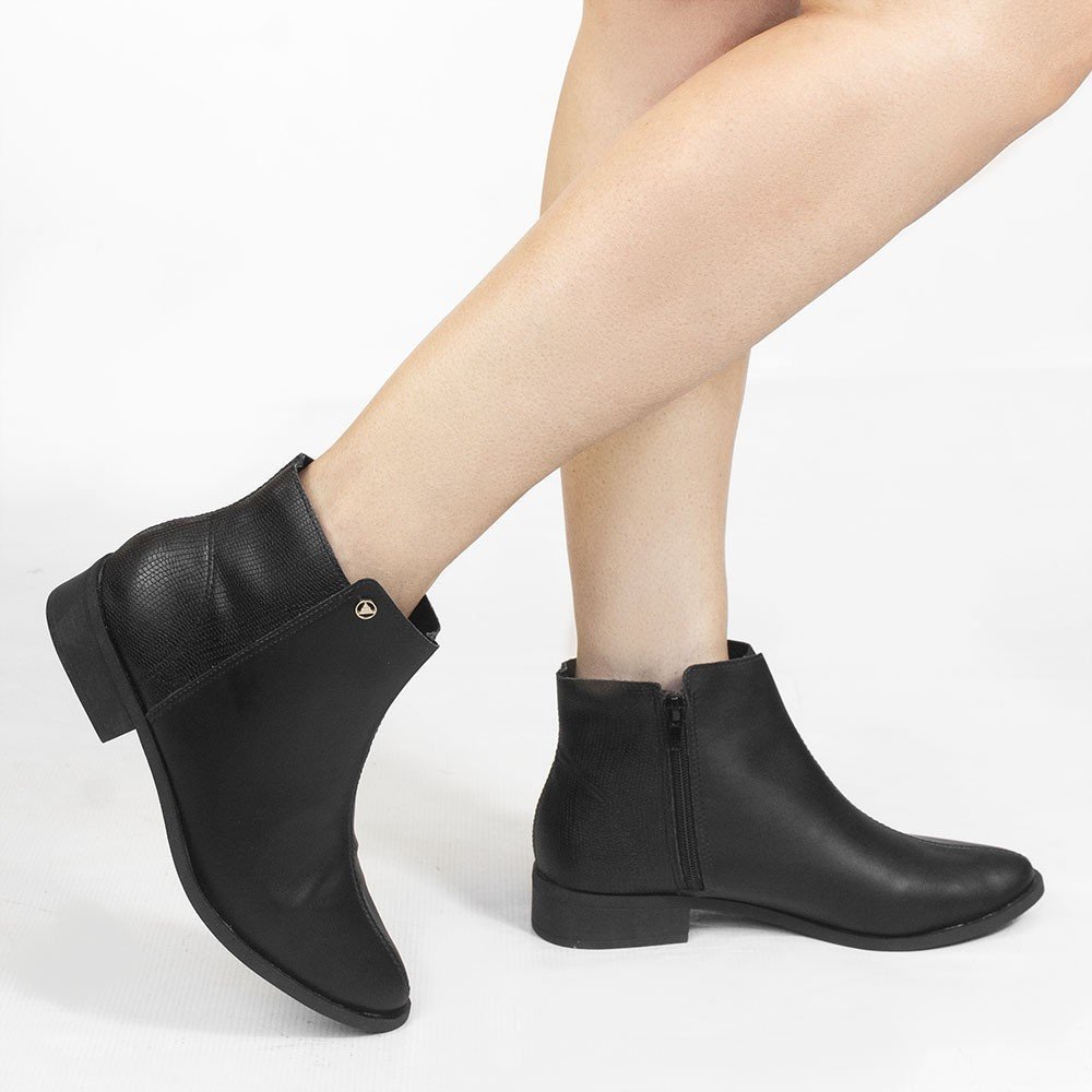 Bota Zatta Montaria Lizard Cano Curto Marilia Preto Preto 2
