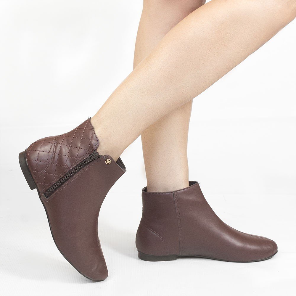 Bota Zatta Flat Matelassê Maitê Marrom Marrom 2