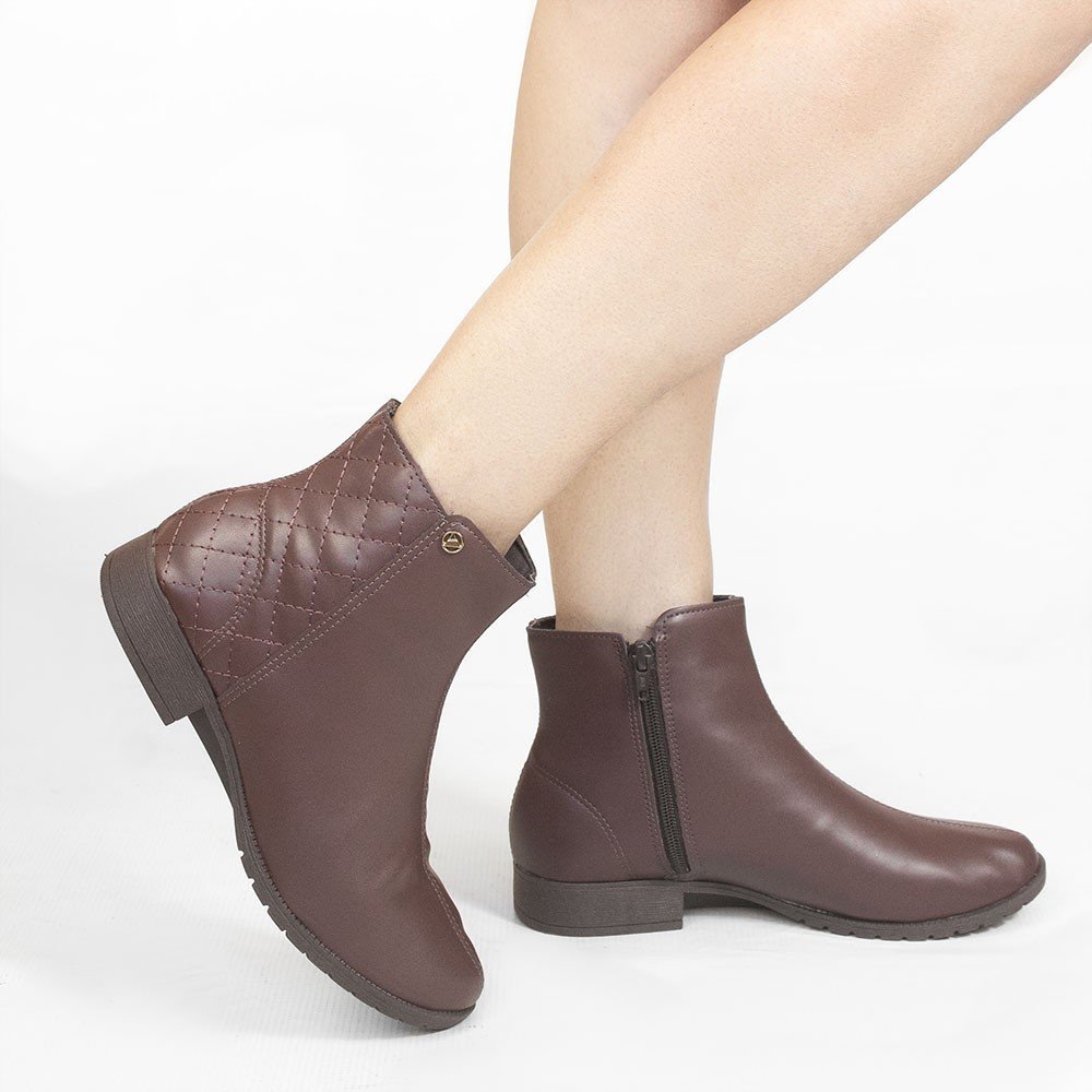 Bota Zatta Detalhe Matelasse Magali Marrom Marrom 2