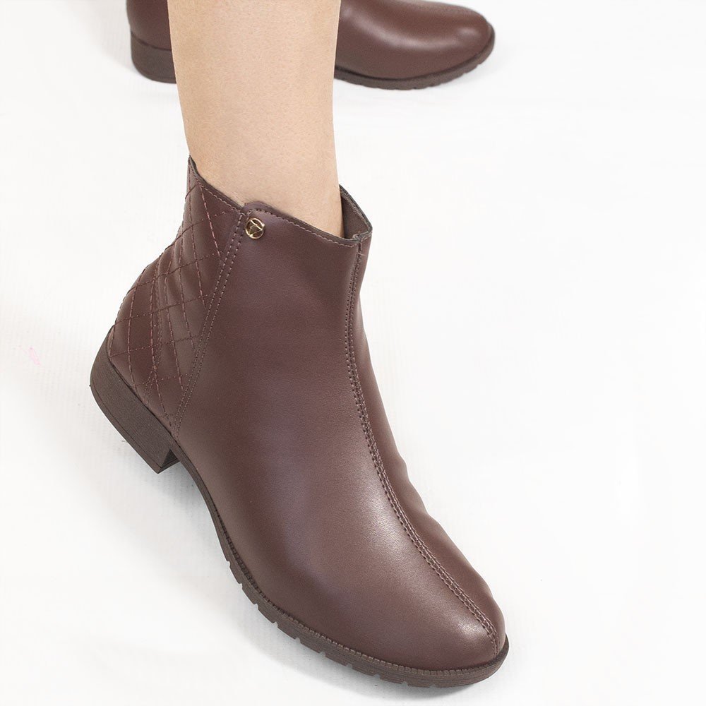 Bota Zatta Detalhe Matelasse Magali Marrom Marrom 4