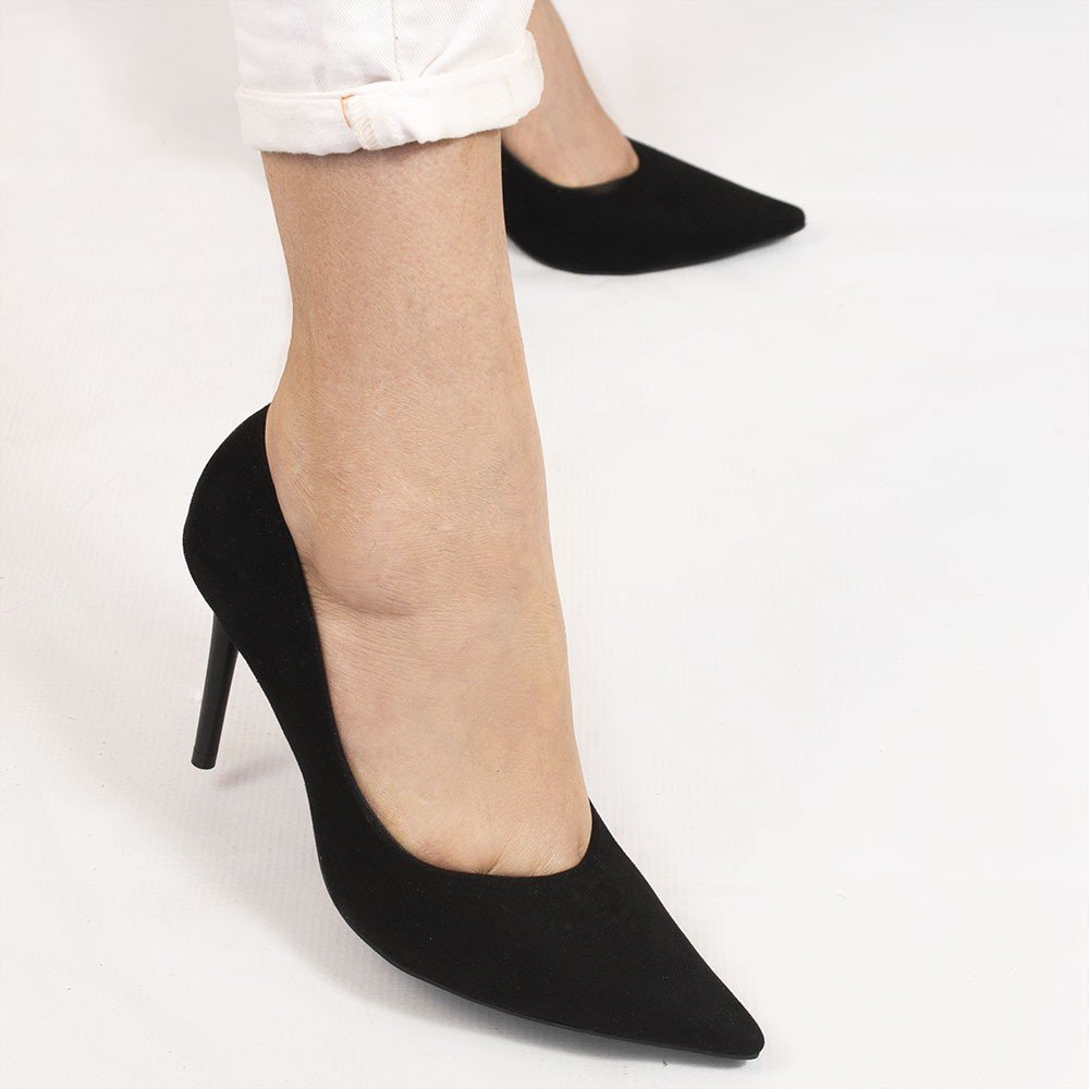 Scarpin Zatta Bico Fino Salto Alto Anita Nobuck Preto Preto 3