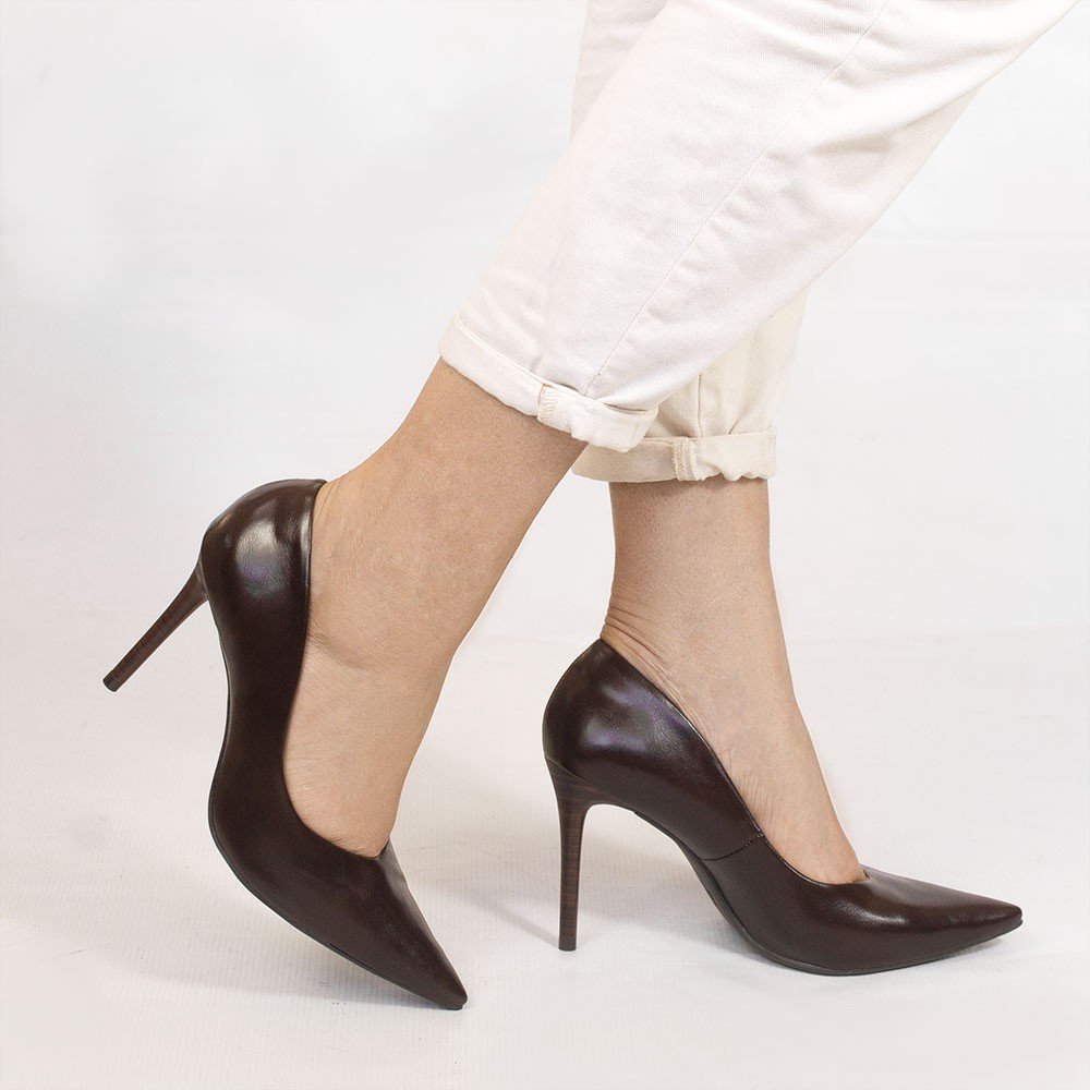 Scarpin Zatta Bico Fino Salto Alto Anita Marrom Marrom 2