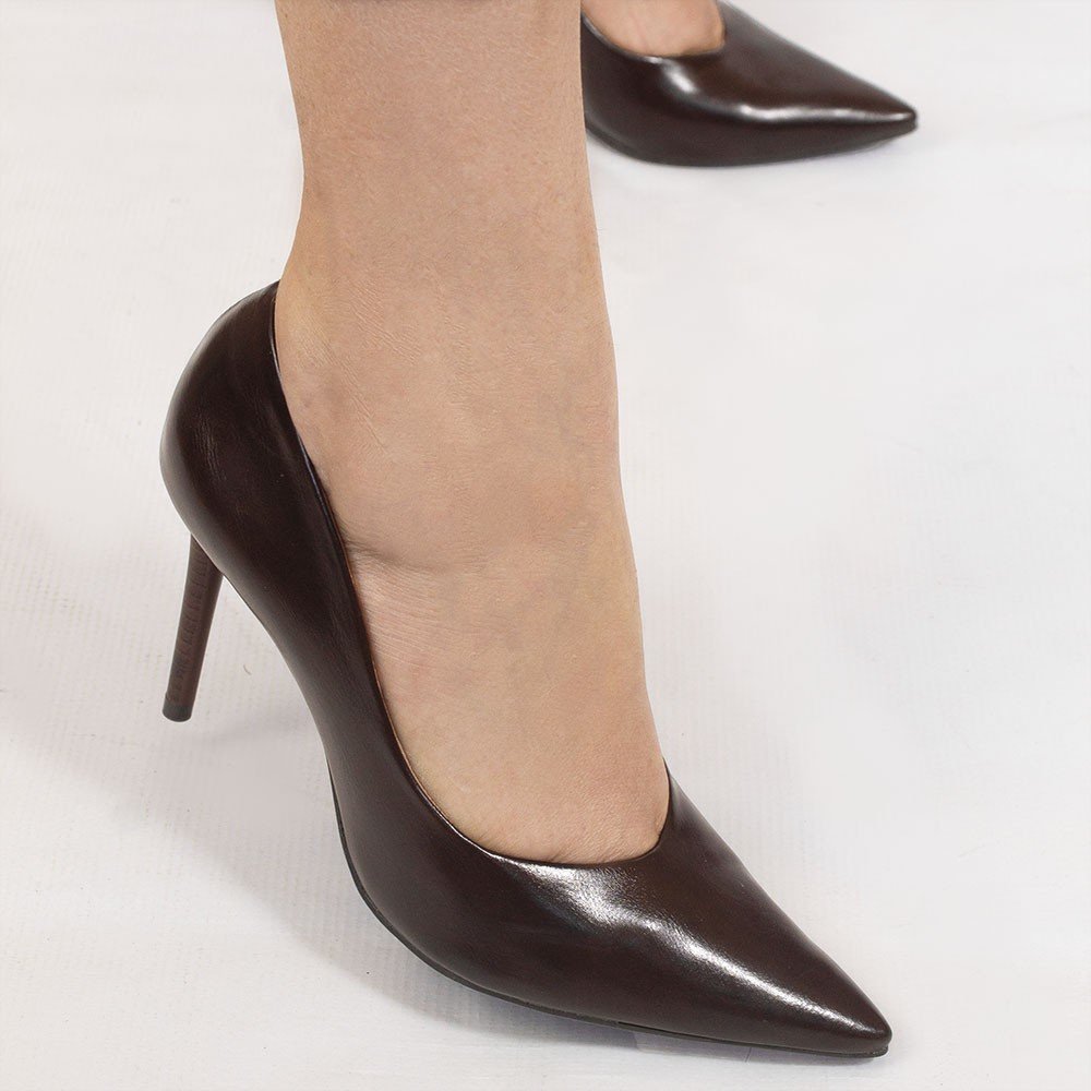 Scarpin Zatta Bico Fino Salto Alto Anita Marrom Marrom 4