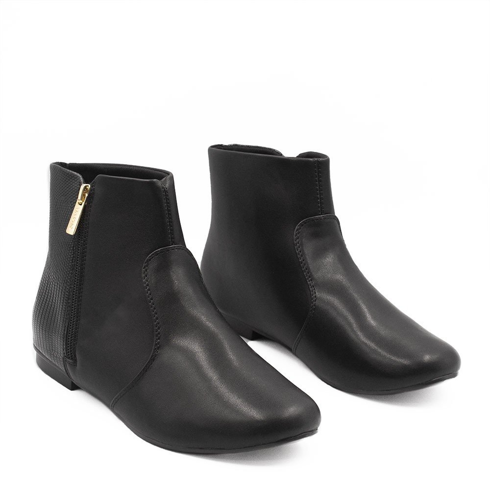 Bota Zatta Flat Cano Curto Núbia Preta Preto 3