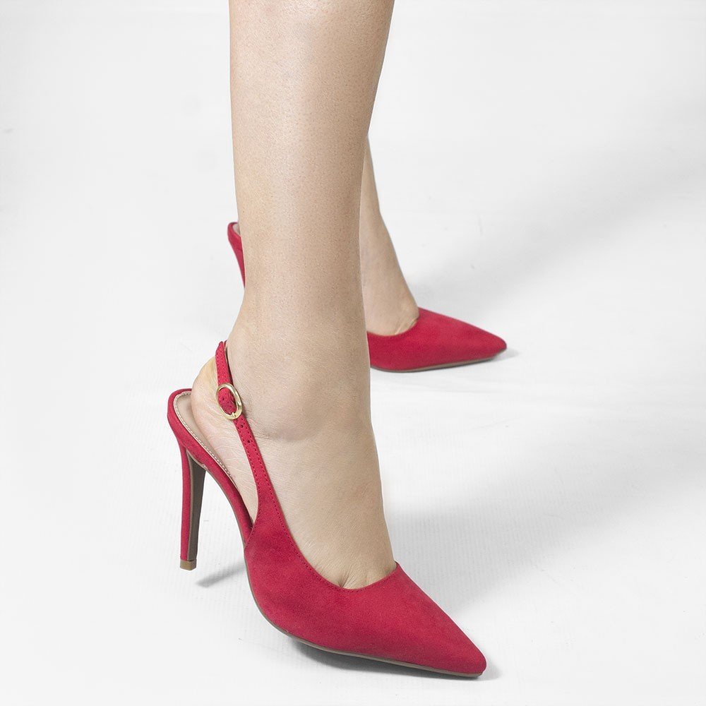 Scarpin Zatta Slingback Salto Alto Donna Vermelho Vermelho 3