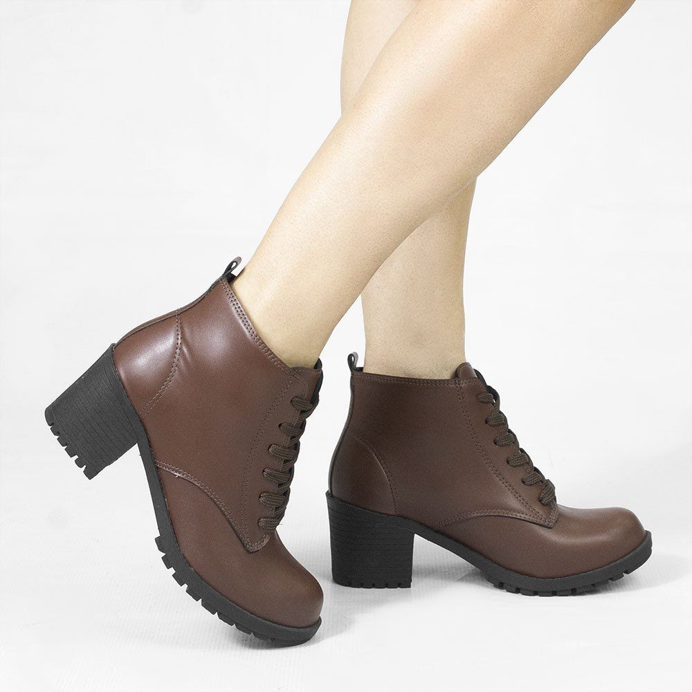 Bota Zatta Coturno Salto Bloco Beatriz Marrom Marrom 2