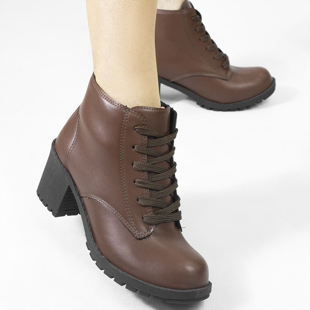 Bota Zatta Coturno Salto Bloco Beatriz Marrom Marrom 4