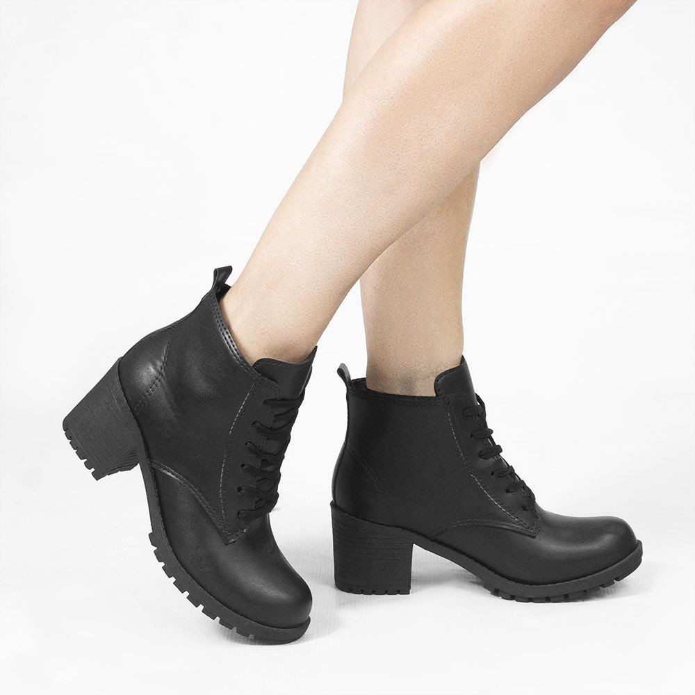 Bota Zatta Coturno Salto Bloco Beatriz Preta Preto 2