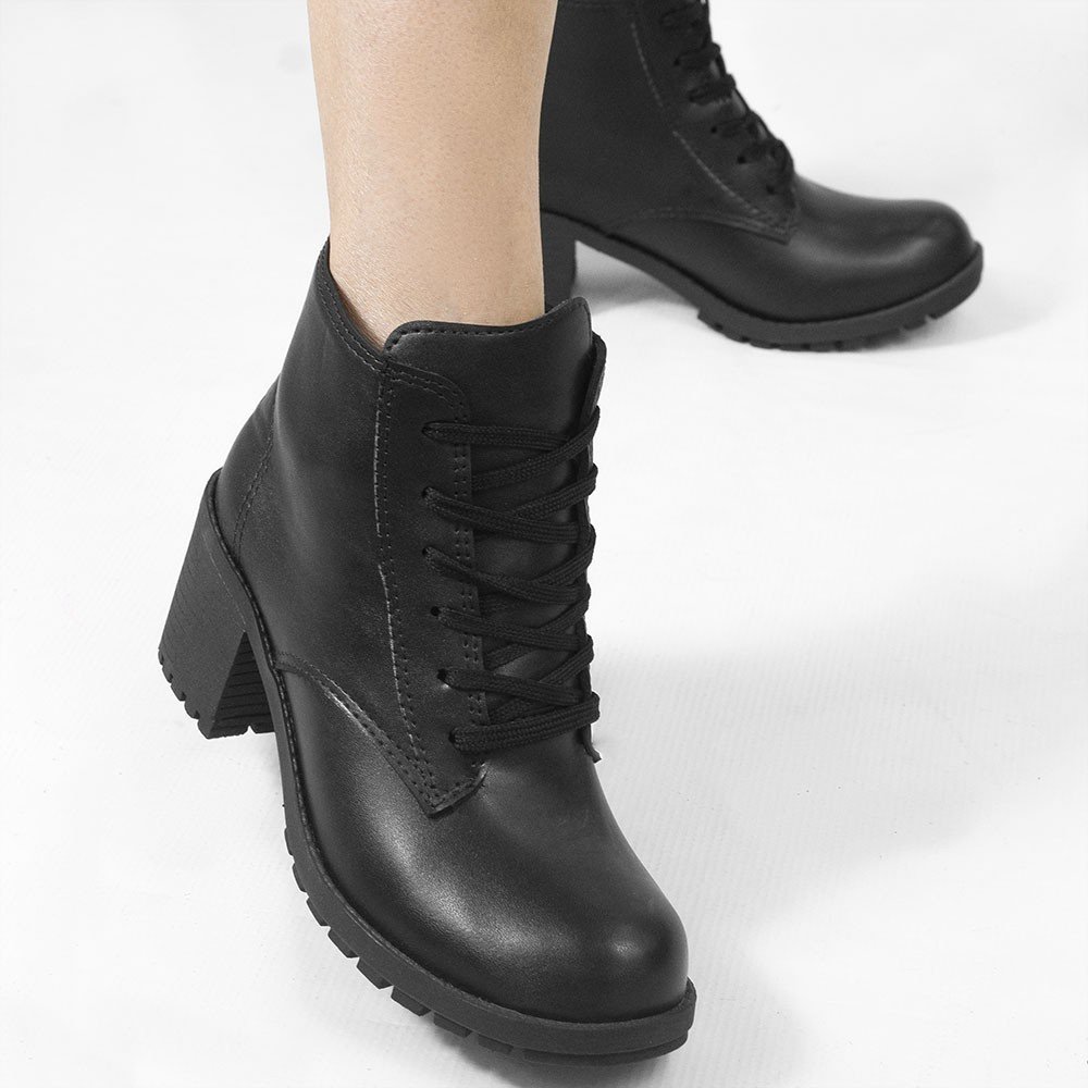 Bota Zatta Coturno Salto Bloco Beatriz Preta Preto 3