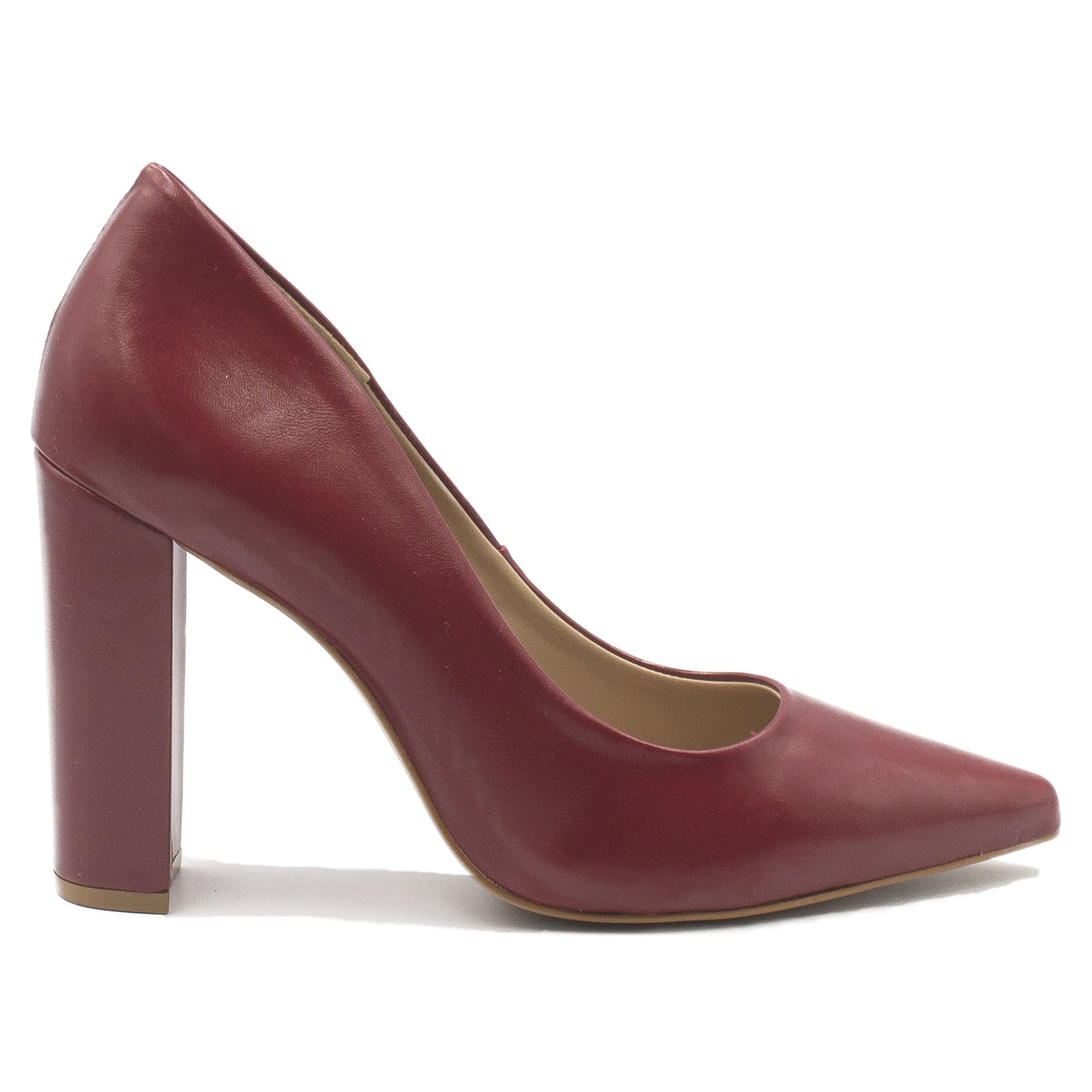 Scarpin Zatta Salto Grosso Jaine Marsala Vermelho 3