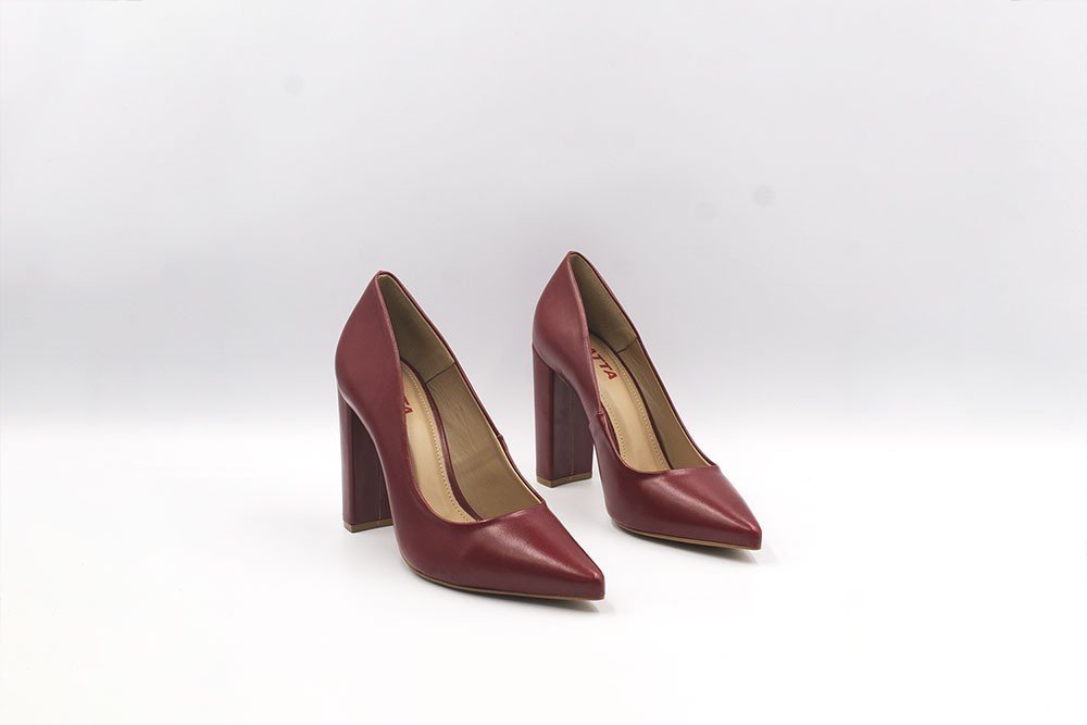 Scarpin Zatta Salto Grosso Jaine Marsala Vermelho 7