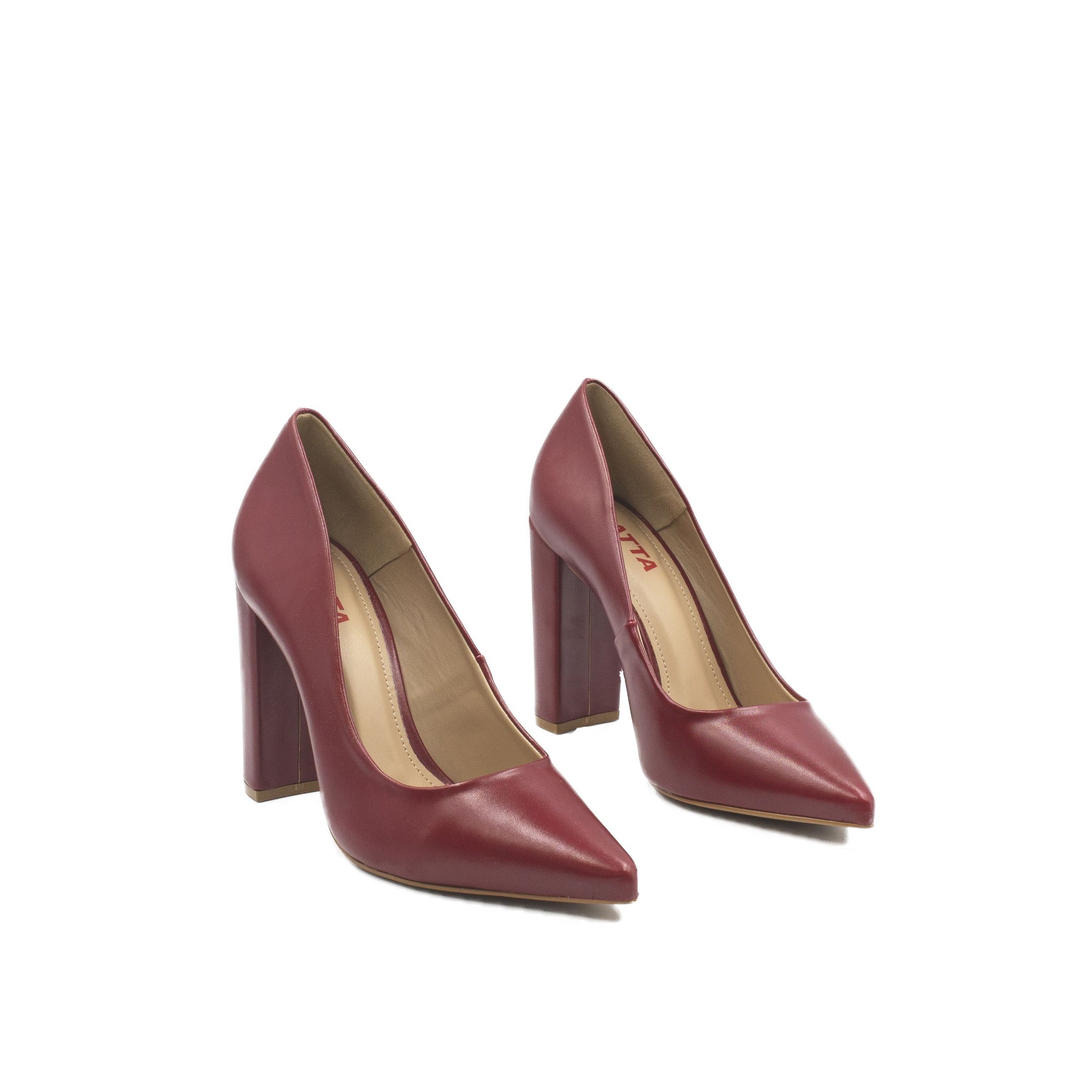 Scarpin Zatta Salto Grosso Jaine Marsala Vermelho 8